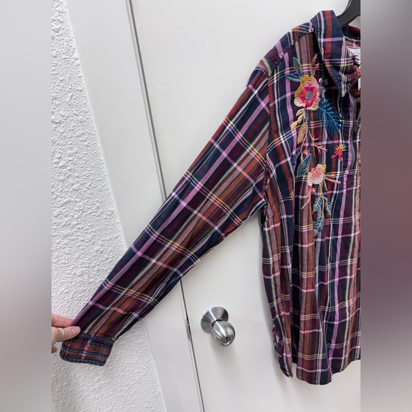 Johnny Was Shuri Plaid Embroidered Tunic - Picture 5 of 9